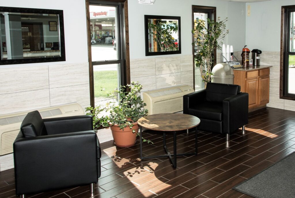 Hotel lobby seating area, Michigan City